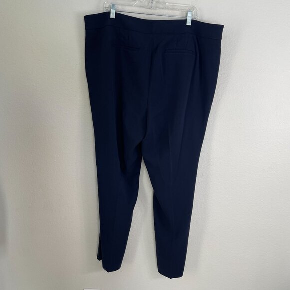 NEW Talbots Womens Plus 18W Navy Trousers Side Pockets Front Zip Closure Pants - Picture 8 of 9